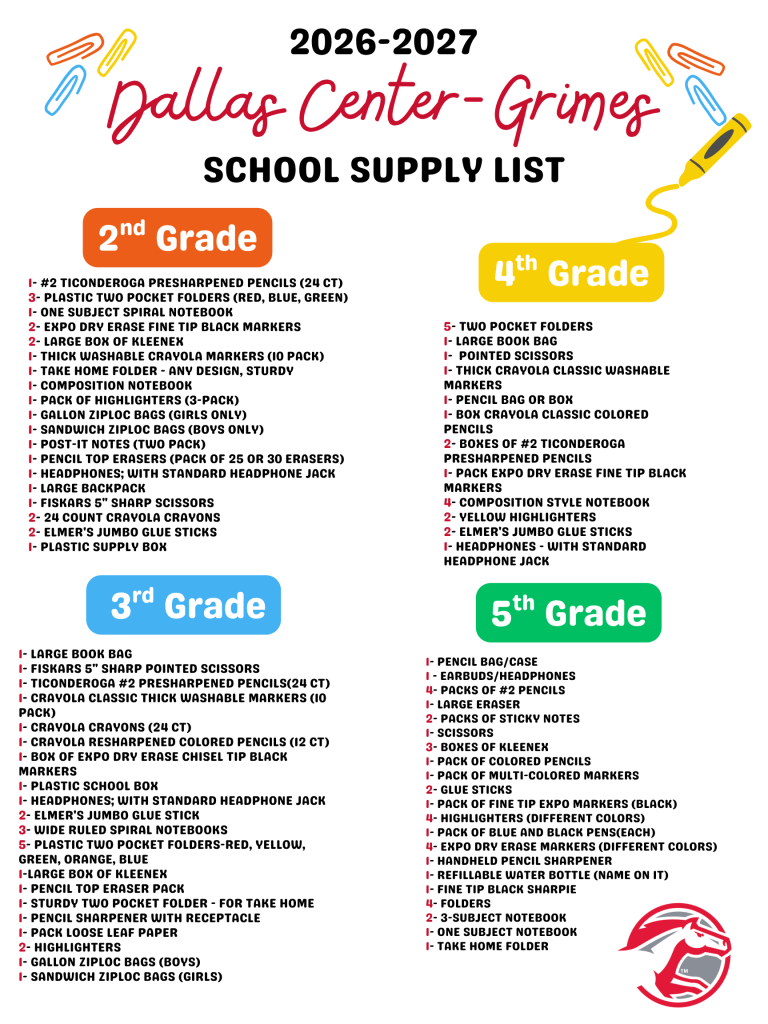 School Supplies at DCG
