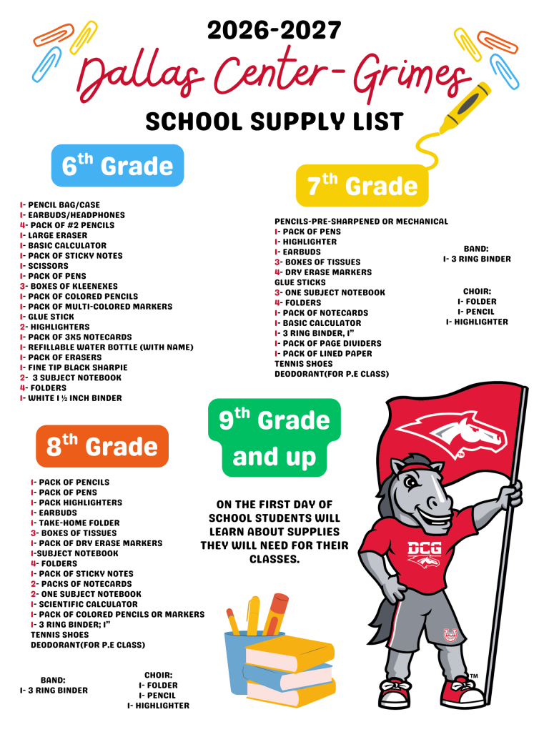 School supplies at DCG 