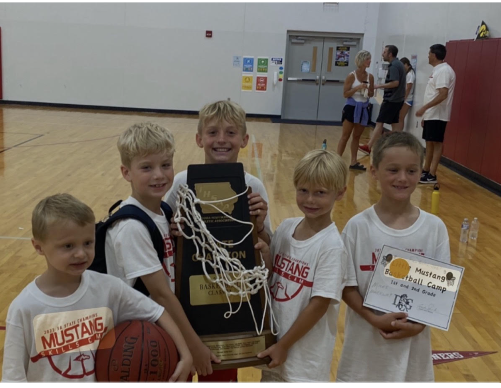 DCG Boys Basketball players at camp. 