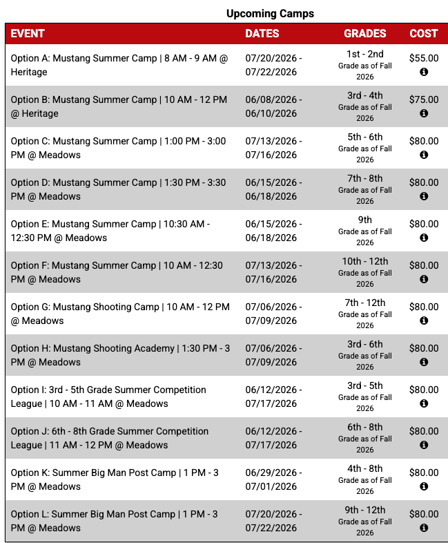 DCG Boys Basketball Schedule 