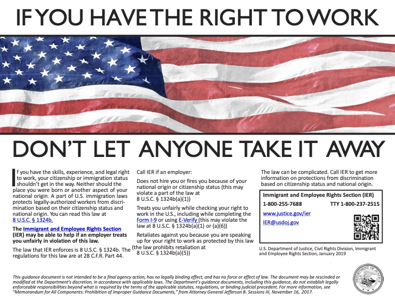 The Right to Work document is listed in English