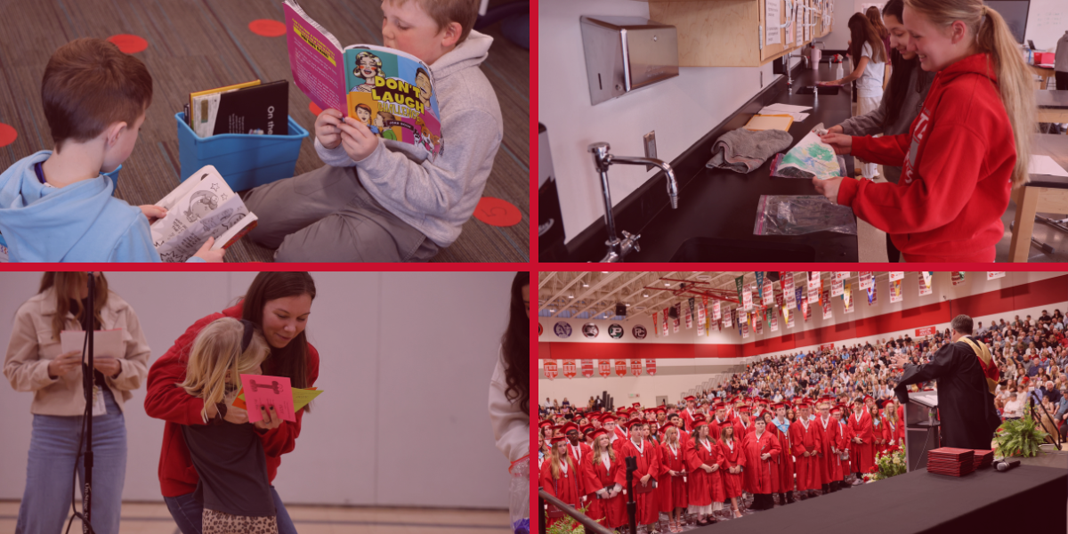 Celebrating the School Year at DCG with photos of student learning