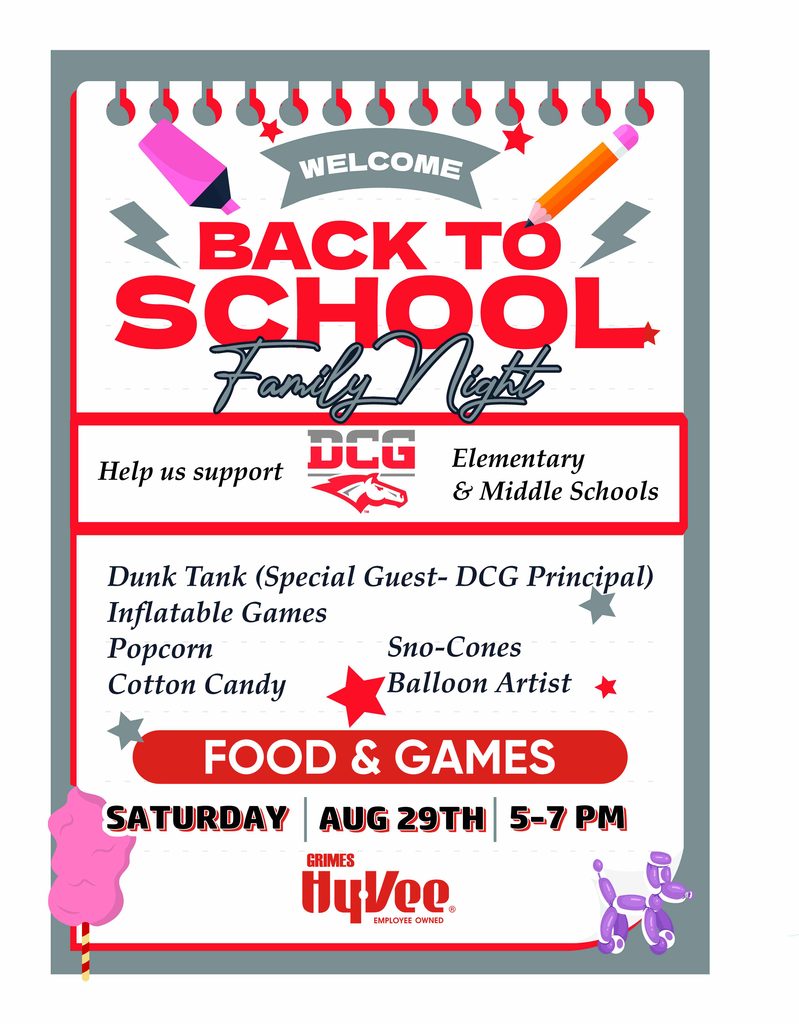 Back to School Family Night on Saturday, August 29