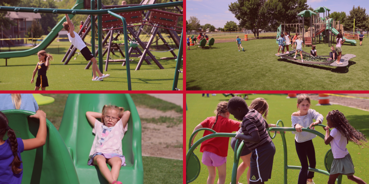 DCG Playgrounds are Open, students are enjoying the new equipment