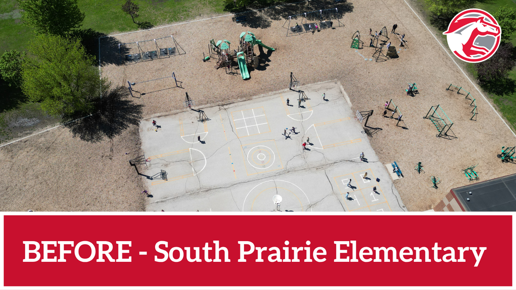 The playground at South Prairie Elementary before the renovation.