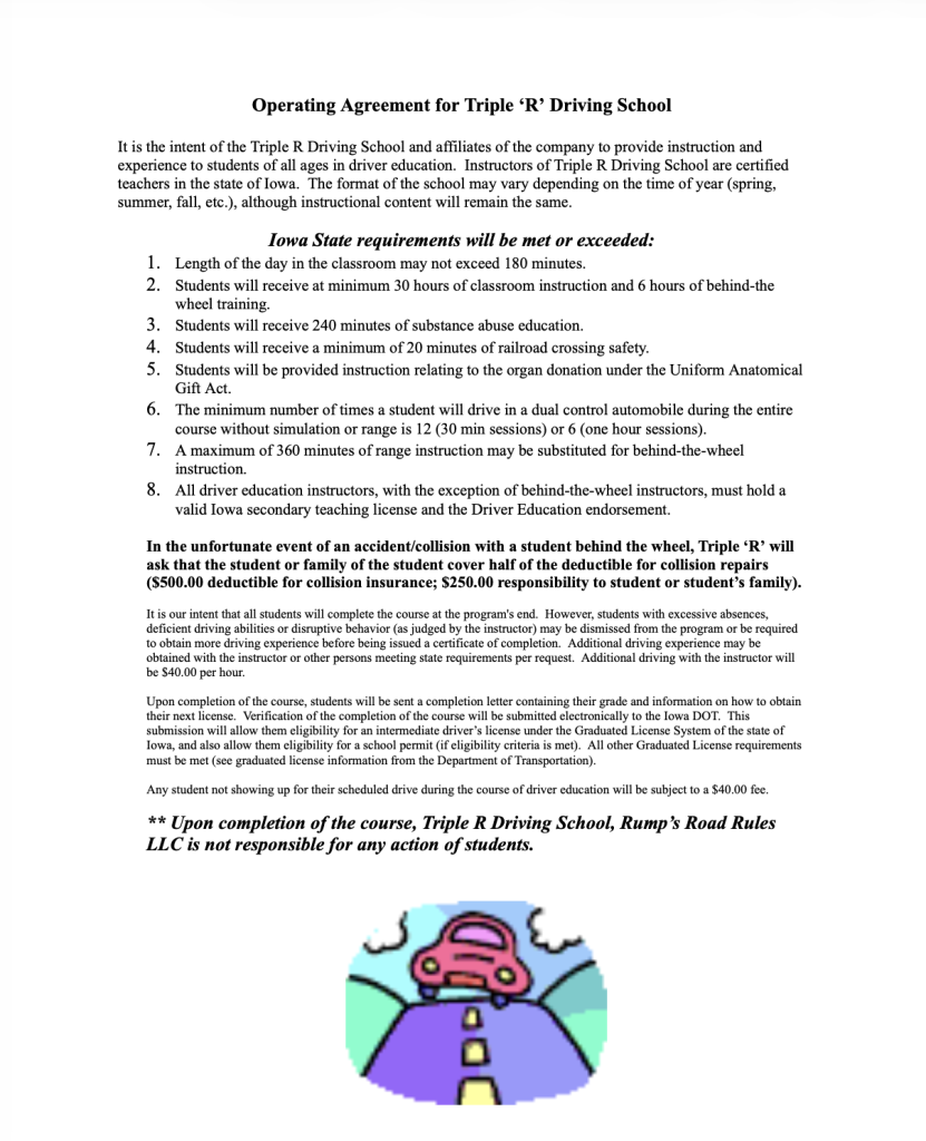 Driver's Ed Information for the Fall of 2026